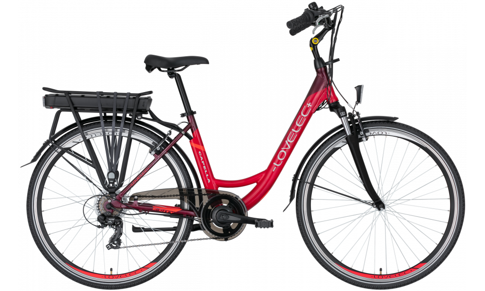 Miejski rower elektryczny LOVELEC Capella Red/Ruby 15 Ah 2022 !! POWYSTAWOWY MODEL !!!