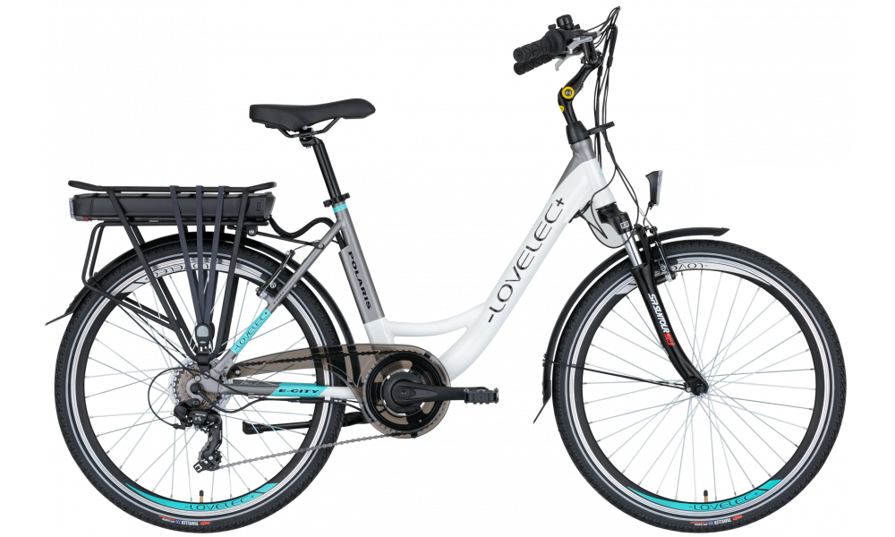 Miejski rower elektryczny LOVELEC Polaris White/Grey 2023