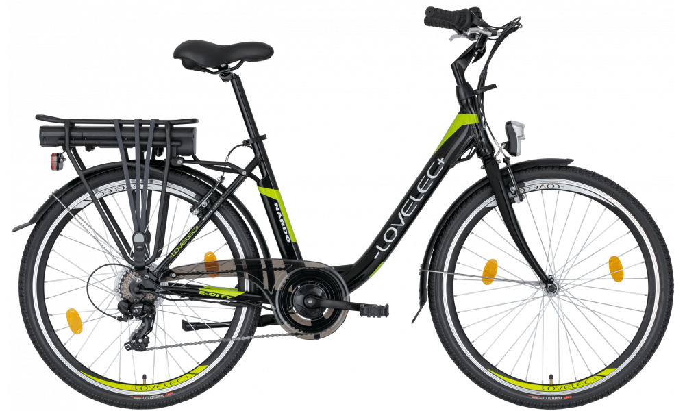 Miejski rower elektryczny LOVELEC Nardo Black/Green 2023