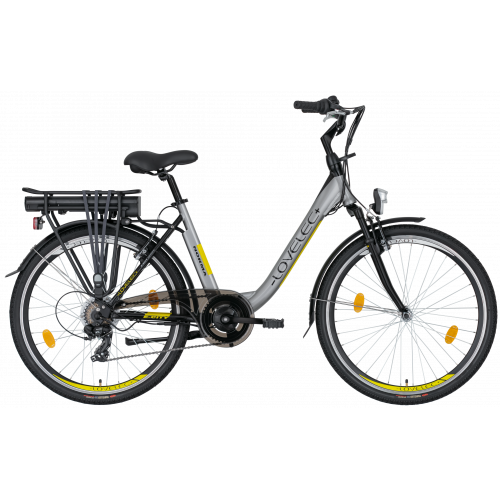 Miejski rower elektryczny LOVELEC Norma Grey/Yellow 2022 !!!  POWYSTAWOWY MODEL !!!
