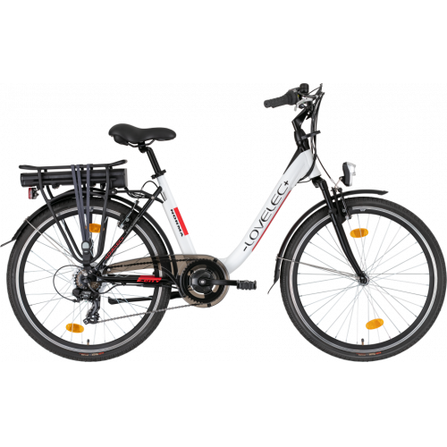 Miejski rower elektryczny LOVELEC Norma White/Red 2021