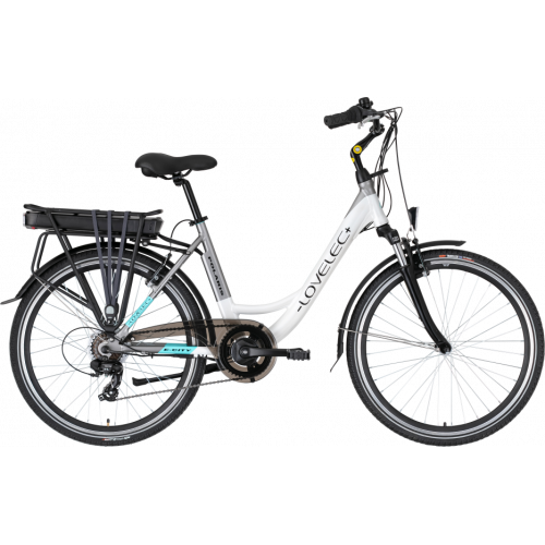 Miejski rower elektryczny LOVELEC Polaris White/Grey 2021