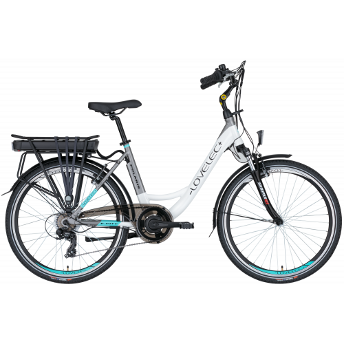 Miejski rower elektryczny LOVELEC Polaris White/Grey 13 Ah 2022 !!! POWYSTAWOWY MODEL !!! PRODÁNO