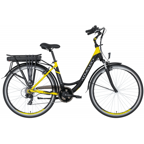 Miejski rower elektryczny LOVELEC Capella Black/Yellow 2023