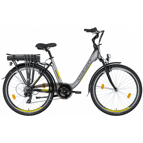 Miejski rower elektryczny LOVELEC Norma Grey/Yellow 2024